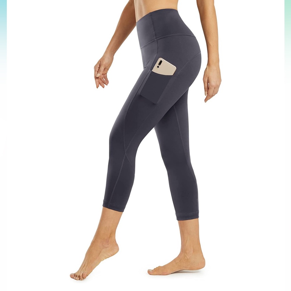 NWT Styleword Yoga Pants with Pockets High Waist capris, Sz L